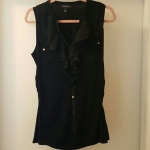 Black ruffled White House Black Market blouse